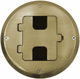 Residential Floor Box Kit, 1-Gang, Wood Floor Type, Brass Plated, 5.7 Inch Width