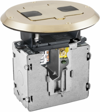 Floor Box Kit, 1-Gang, Brass, 5.800 Inch Width