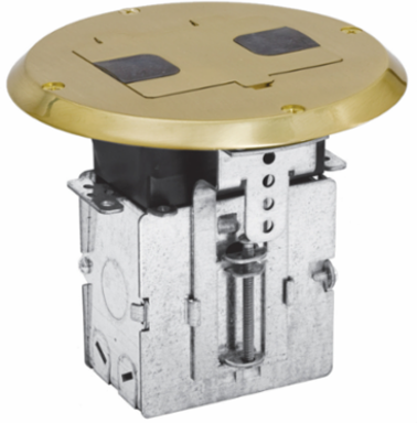 Floor Box Kit, 1-Gang, Brass, 5.800 Inch Width