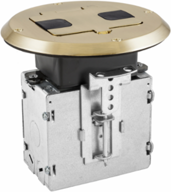 Floor Box Kit, 1-Gang, Brass, 5.800 Inch Width