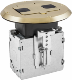 Floor Box Kit, 1-Gang, Brass, 5.800 Inch Width