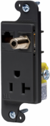 J-Load Media Outlet 20A 125V Tamper Resistant Receptacle, Black, 3.6 Inch Wide
