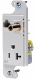 J-Load Media Outlet, 20A Tamper Resistant Receptacle, 1-Gang Standard Sized, White