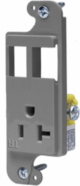 J-Load Media Outlet 20A 125V 2-Port Gray Receptacle, 3.600 Inch Width