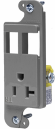 J-Load Media Outlet 20A 125V 2-Port Gray Receptacle, 3.600 Inch Width