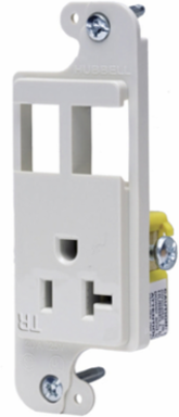 J-Load 20A 125V Tamper Resistant Media Outlet, 2-Port, 3.6 Inch Width, White