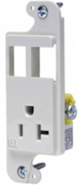 J-Load 20A 125V Tamper Resistant Media Outlet, 2-Port, 3.6 Inch Width, White