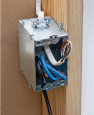 J-Load Media Outlet, 15A 125V Tamper Resistant Receptacle, Cat 6 Jack, White