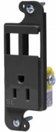J-Load Media Outlet, 15A 125V, 2-Port, Tamper Resistant, Black