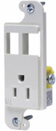 J-Load Media Outlet, 15A 125V, 2-Port, White, 1-Gang Standard Sized