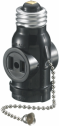 Residential Grade Medium Base Adapter, 2 Outlet, 15A, 125V, White