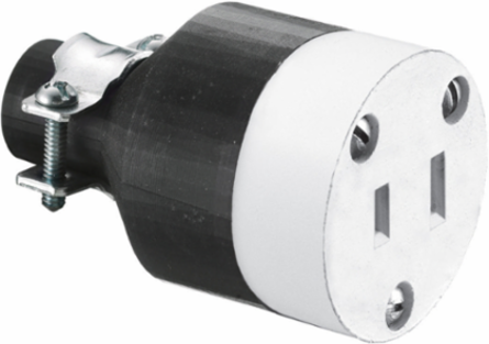 Straight Blade Female Connector 15A 125V 2-Pole Non-Grounding 1-15R .40 Inch Cord Diameter