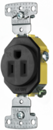 Tamper Resistant Receptacle, 15A 125V, 2-Pole 3-Wire Grounding, Black