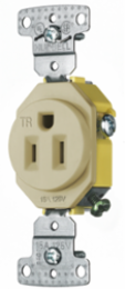 Tamper Resistant Receptacle 15A 125V, 2-Pole, Thermoplastic, 3-Wire Grounding
