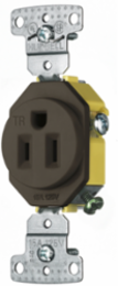 Tamper Resistant Straight Blade Receptacle 15A 125V, 2-Pole 3-Wire Grounding, Brown