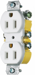 Tamper Resistant Duplex Receptacle, 15A 125V, 2-Pole 3-Wire Grounding, White
