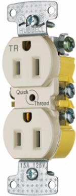 Residential Tamper Resistant Duplex Receptacle 15A 125V 2-Pole 3-Wire Grounding