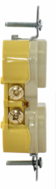 Tamper Resistant Duplex Receptacle, 15A 125V, 2-Pole 3-Wire Grounding, Ivory