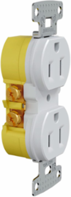 Tamper Resistant Duplex Receptacle, 15A 125V, 2-Pole 3-Wire, White