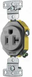 Tamper Resistant Single Receptacle, 20A 125V, 2-Pole 3-Wire Grounding, Gray