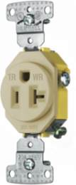 Straight Blade Single Receptacle 20A 125V Weather & Tamper Resistant Ivory