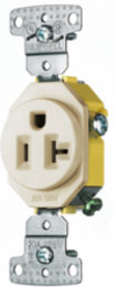 Residential Grade 20A Straight Blade Receptacle, 125V, 2-Pole, Light Almond