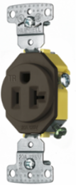 Residential Tamper Resistant Receptacle, 20A 125V, 2-Pole 3-Wire, Brown