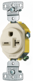 Straight Blade Receptacle 20A 250V 2-Pole 3-Wire Grounding, Thermoplastic