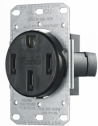 50A 4-Prong Dryer Outlet, 125/250V, 3-Pole 4-Wire, Flush Mount
