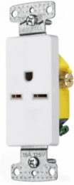 15A 250V Single Decorator Receptacle, 2-Pole 3-Wire Grounding, White