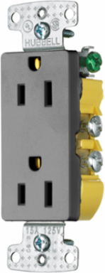Decorator Duplex Receptacle 15A 125V, 2-Pole 3-Wire Grounding, Gray
