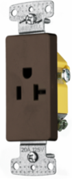 Single Decorator Receptacle 20A 125V 2-Pole 3-Wire Self Grounding Brown
