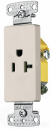 Single Decorator Receptacle, 20A 125V, 2-Pole 3-Wire, Light Almond