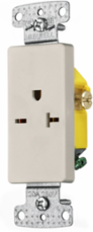 Single Decorator Receptacle, 20A 250V, 2-Pole 3-Wire, Light Almond