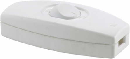 Heavy Duty Inline Cord Switch 6A 125V White, 1.370 Inch Width