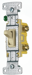 Illuminated Toggle Switch, 15A 120V AC, Ivory, 3.25 Inch Width