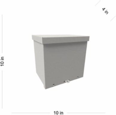 N3R Screw-Cover Wall-Mount 10X10X4 Carbon Steel - Gray