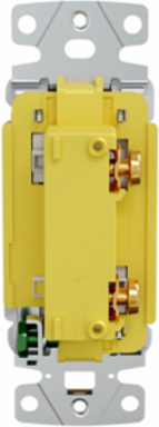 Residential Grade Rocker Switch, Single Pole, 15A 120/277V AC, Push Wired