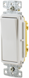 Residential Grade Rocker Switch, Single Pole, 15A 120/277V AC, Push Wired