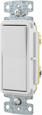 Decorator Rocker Switch, 15A 120/277V AC, Three Way, White
