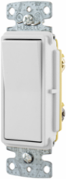 Decorator Rocker Switch, 15A 120/277V AC, Three Way, White