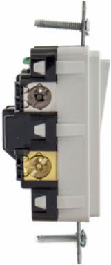 Decorator Rocker Switch 4-Way 15A 120/277V AC, Push Back & Side Wired
