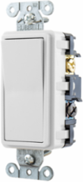 Decorator Rocker Switch 4-Way 15A 120/277V AC, Push Back & Side Wired