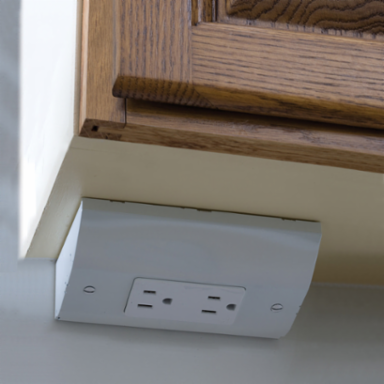 Under Cabinet Distribution Box, Slim, 3.600 Inch Width, Metal, 1-Gang, White