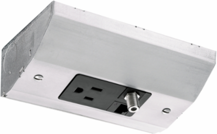 Under Cabinet Distribution Box, 3.600 Inch, GFCI, Metallic, Stainless Steel