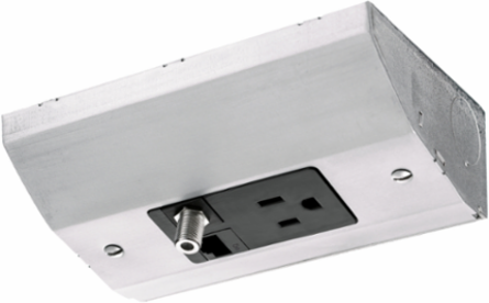 Under Cabinet Distribution Box, 3.600 Inch, GFCI, Metallic, Stainless Steel