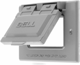 Weatherproof Wallplate, 1-Gang Duplex Opening, Horizontal, Gray