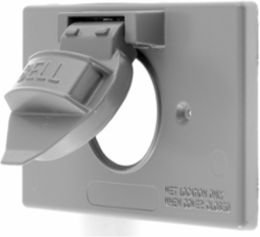 Weatherproof Wallplate 1-Gang Horizontal Mount with 1.40 Inch Opening, Gray