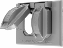 Weatherproof Wallplate, 1-Gang Duplex Opening, Horizontal, Gray, UL Listed