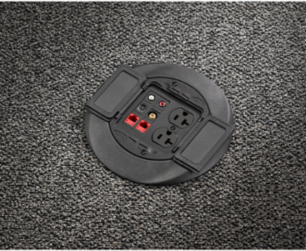 SystemOne Universal Cover Carpet Flange Assembly, 4 Inch, Black Powder Coat Finish